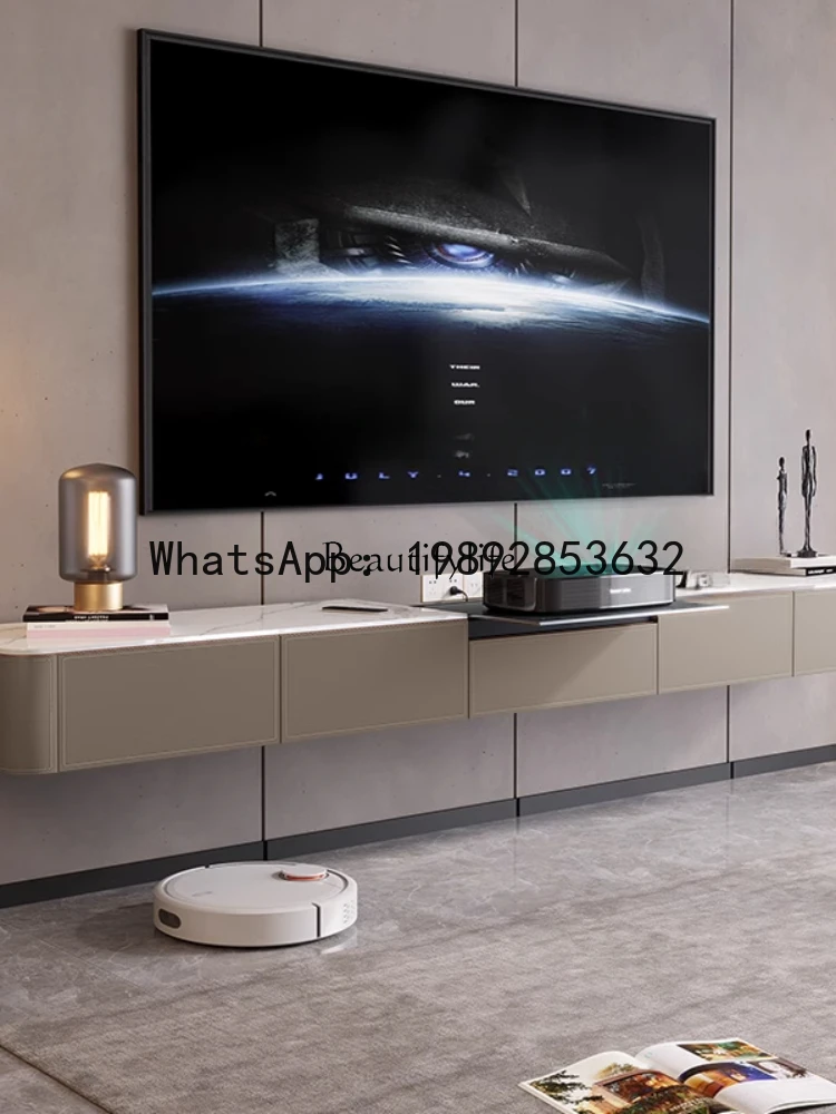 QQ 01*Smart Laser TV Cabinet Suspended Extended Slate Electric Telescopic Projector Floor Cabinet