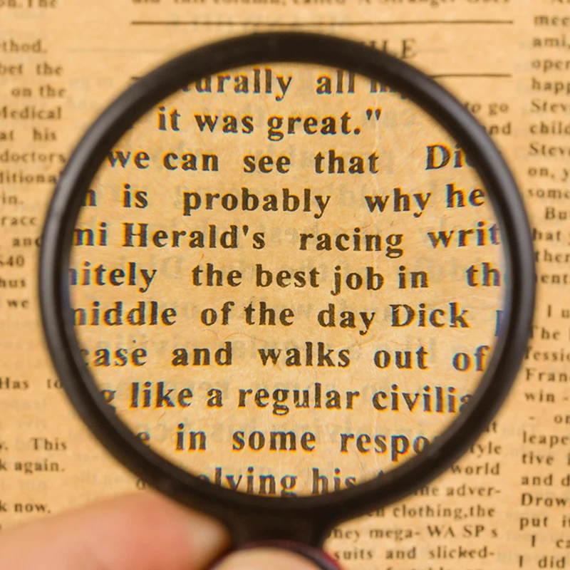 50/60mm Mini Magnifying Glass 6/8X Folded Leather Case Portable Handheld Read Newspaper Jewelry Gift Single Glass Lens image 3