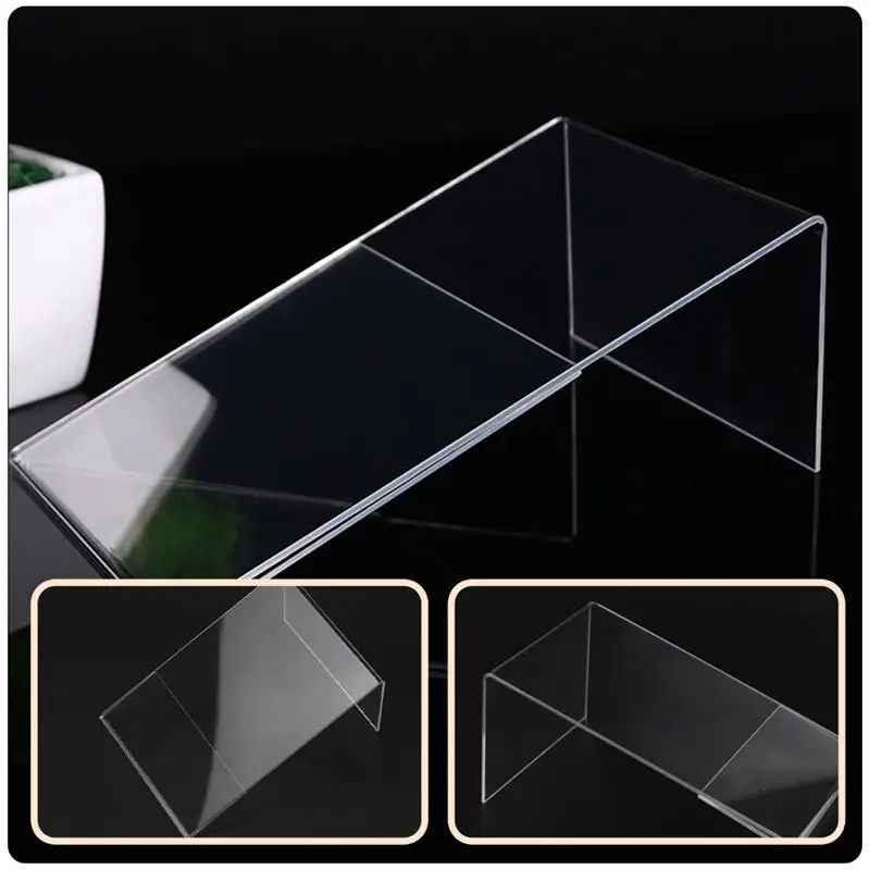 9Pcs Acrylic Display Stand Clear Price Tag Price Display Card L-Shape Slanted Sign Holders Desktop Paper Menu Pictures Holder