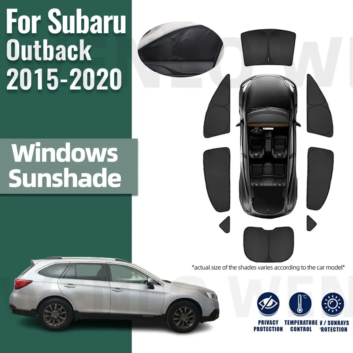 

For Subaru Outback 2015 2016 2017 2018 2019 2020 Full Cover Car Sunshade Front Windshield Curtain Rear Side Window Sun Shade