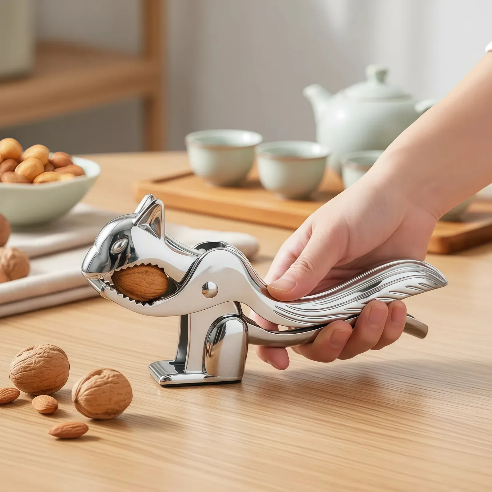 Nuts Nutcracker Sheller Opener Squirrel Shape Pine Pecan Hazelnut Plier Almond Nut Pecan Quick Walnut Cracker Multi-Function