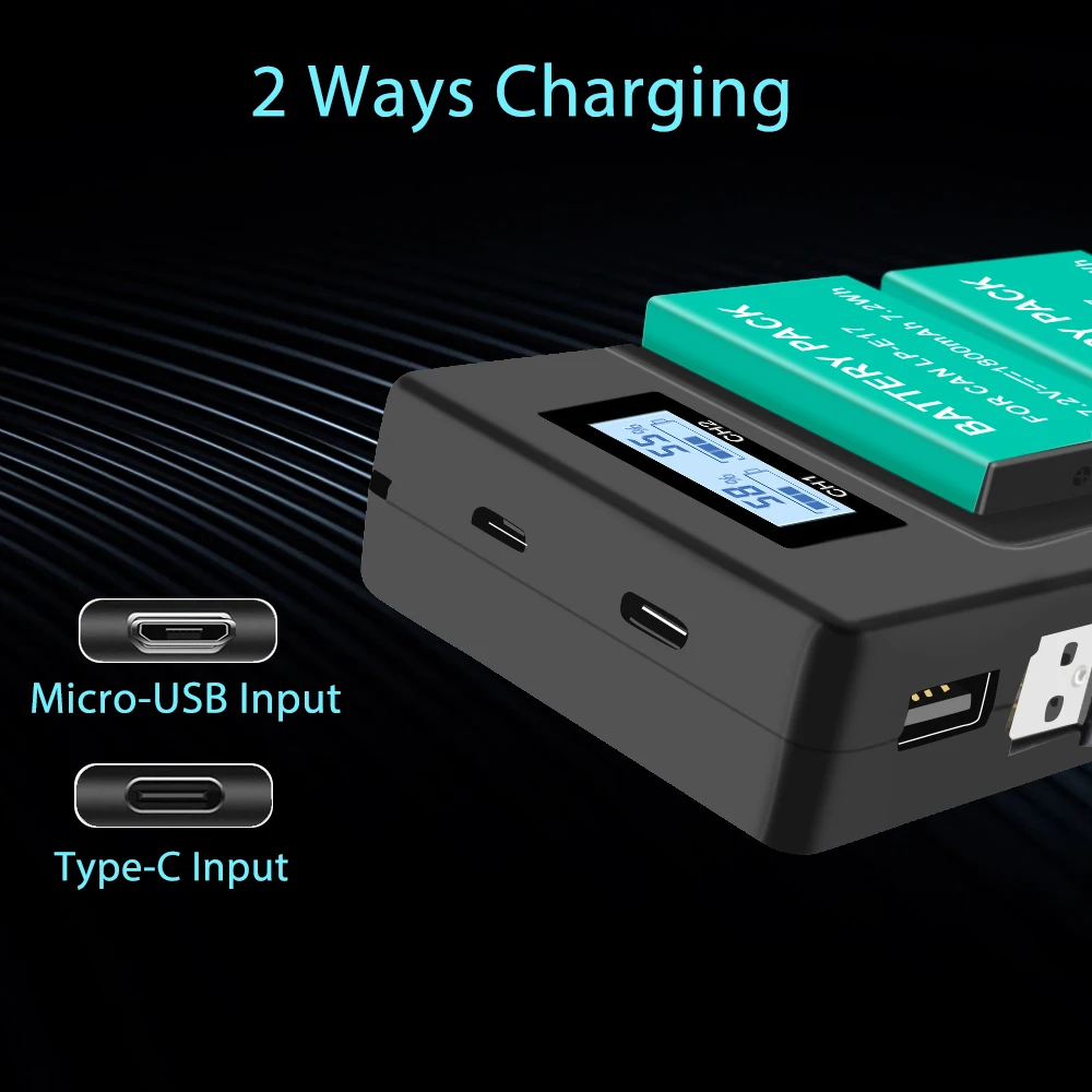 LP E17 LP-E17 Battery 1800mAh  LPE17 Camera Battery for Canon EOS RP R8 R50 200D 250D T6s 800D T8i 750D 760D T6s + USB Charger