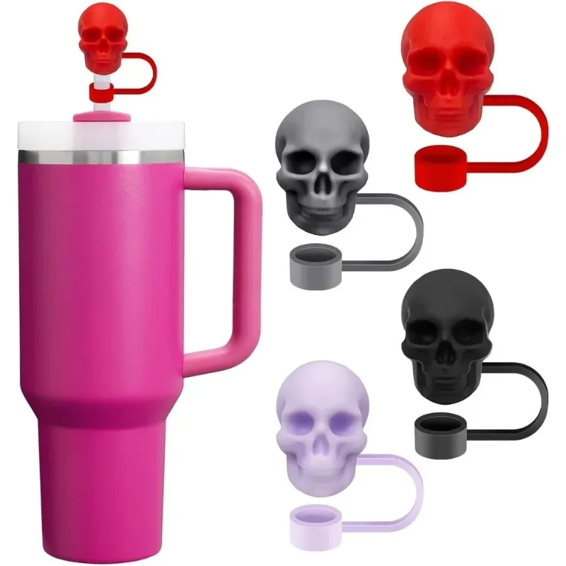 4Pcs Skull Straw Co…