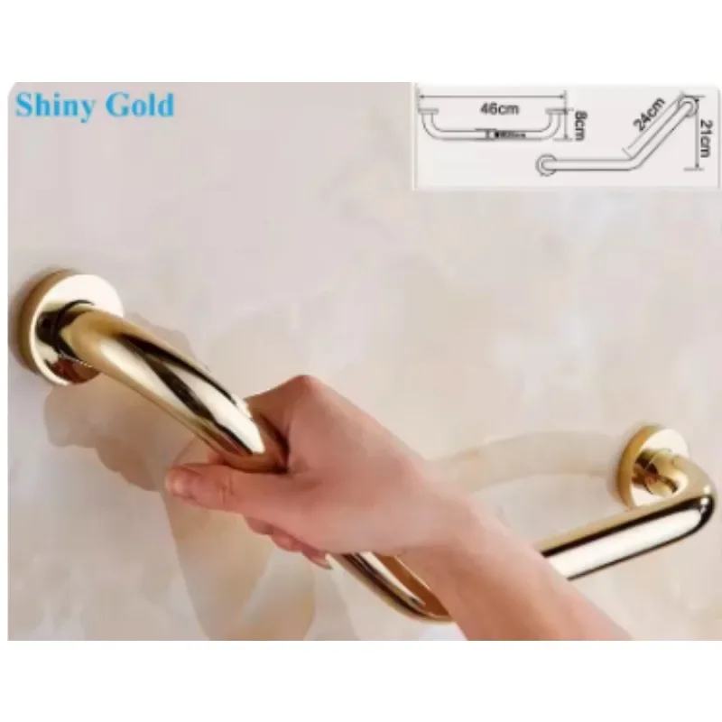 1Piece Brass Bath 135 Degrees Angled Shower Safety Grab Bar Handicapped Elderly Towel Hanging Rose Gold Antique Anti-slip Rail