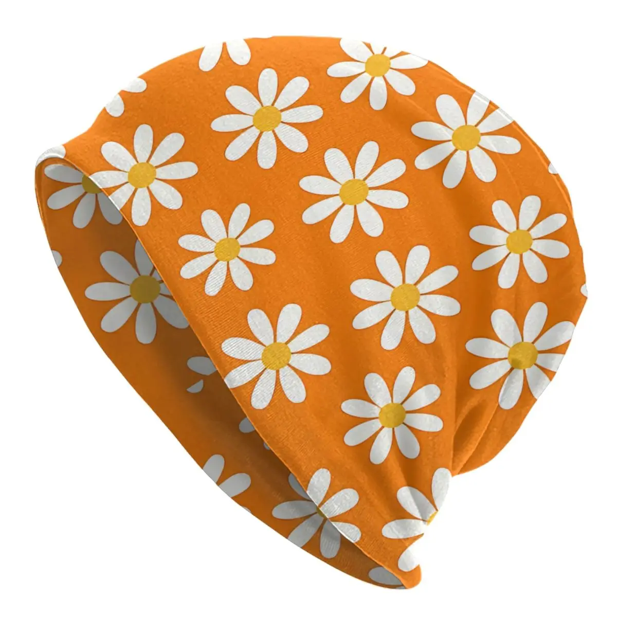 White Daisies Men's Beanies Printed Chemotherapy Pile Outdoor Turban Breathable