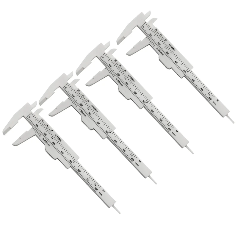 Nhựa Caliper 4 3inch Vernier Caliper Mini Trượt Caliper Mặt Số Thước Đôi Quy Mô Trượt Đồng Hồ Đo Dụng Cụ Đo