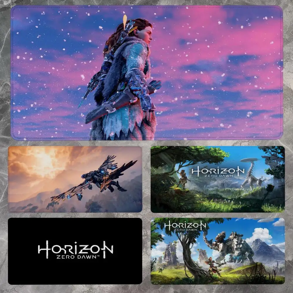 

H-Horizon Zero Dawn Коврик для мыши 90x40 см Нескользящий игровой коврик для мыши Gamer Килимок для киберспорта Игровая механическая клавиатура XXL Настольный коврик