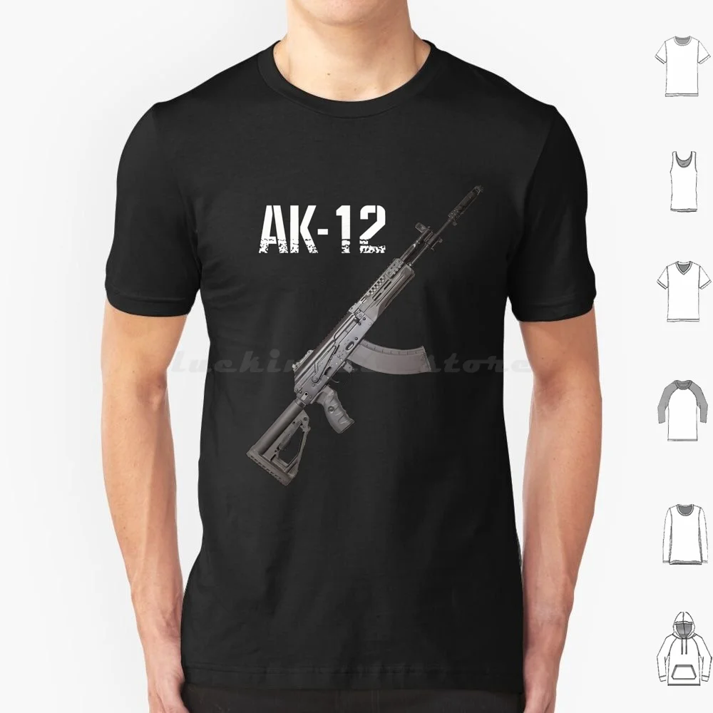 Ak-12 Assault Rifle Realistic Design T Shirt 6xl Cotton Cool Tee Russian Battle Rifle Alpha Ak Ak Alfa Current Russian Service