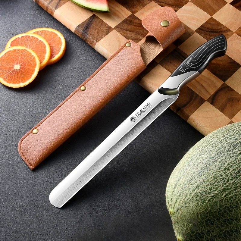 High-grade stainless steel roast duck knife Multi-functional carving knife, kitchen chef cooking barbecue knife watermelon knife