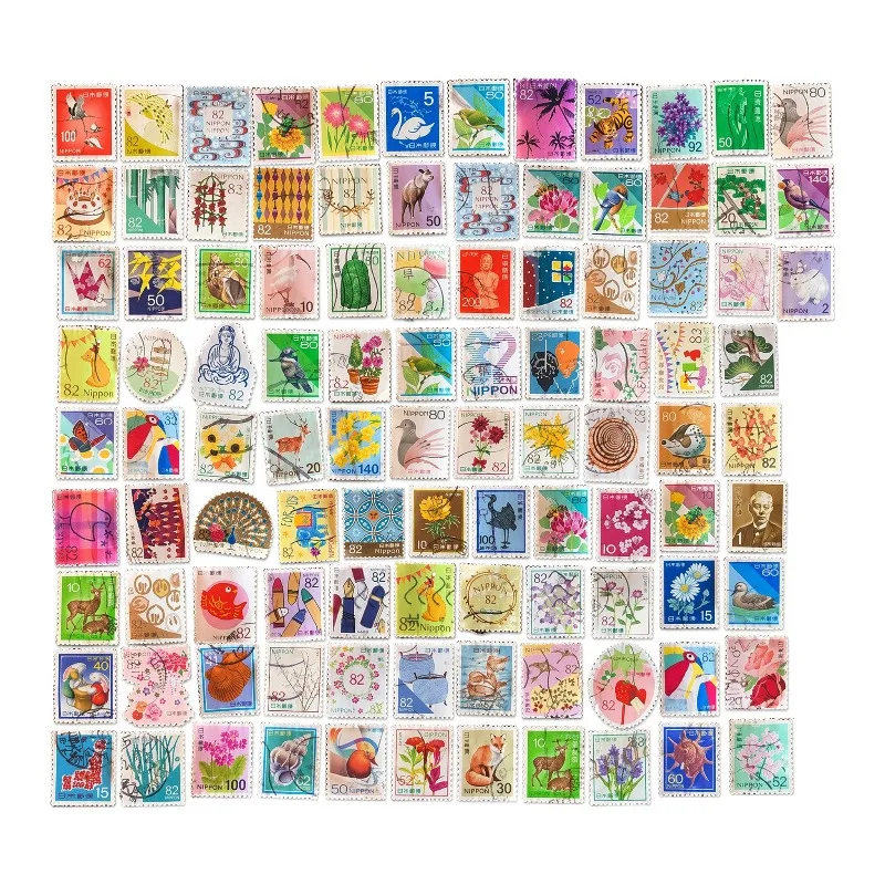 Japan Postage Stamps Used with Post Mark Good Condition Collection 100 Pcs/lot