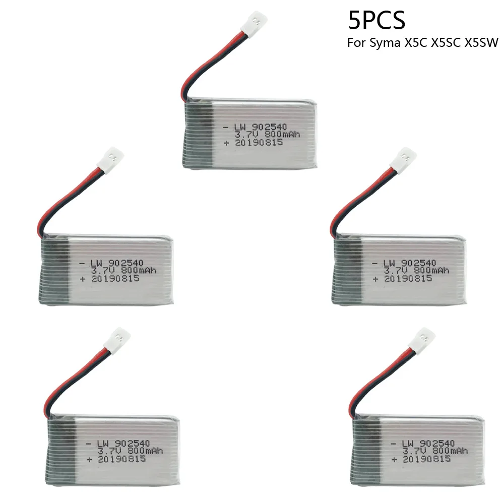 3.7V 800mAh 902540 Lipo Battery For Syma X5C X5SC X5SW Top selling Q7 RC Quadcopter Drone Spare Part 3.7V XH2.54 Plug battery