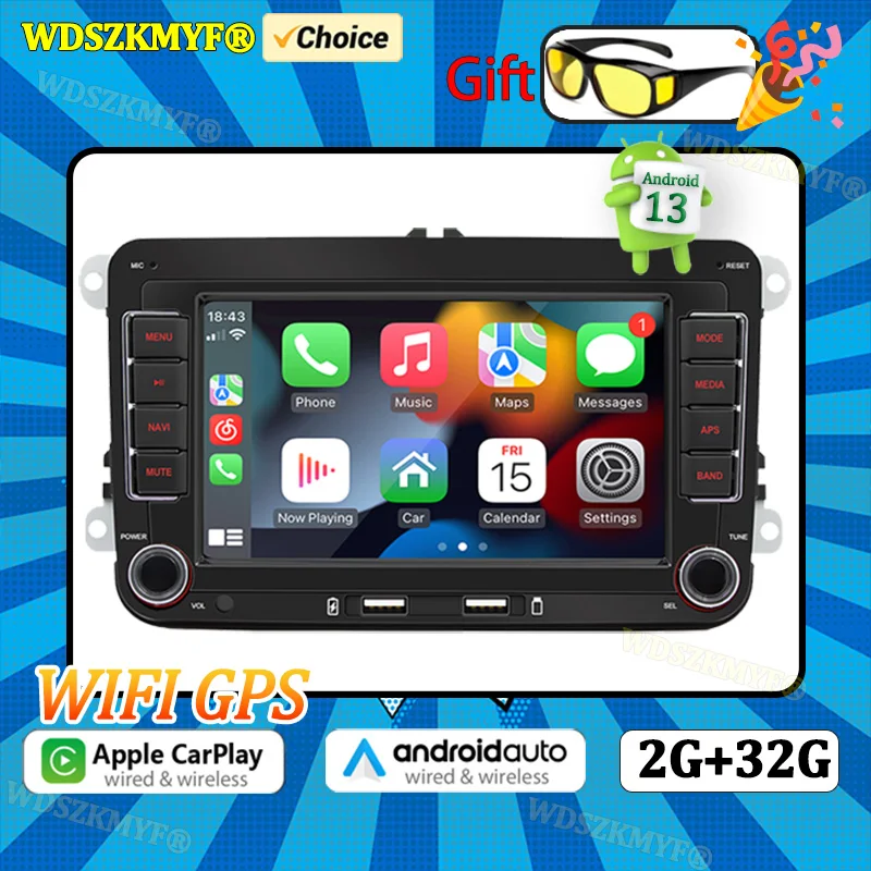 

Android Car Radio GPS Autoradio 7inch Multimedia Player 2DIN Smart car systems Carplay For VW Volkswagen Golf 5 6 Passat Jetta