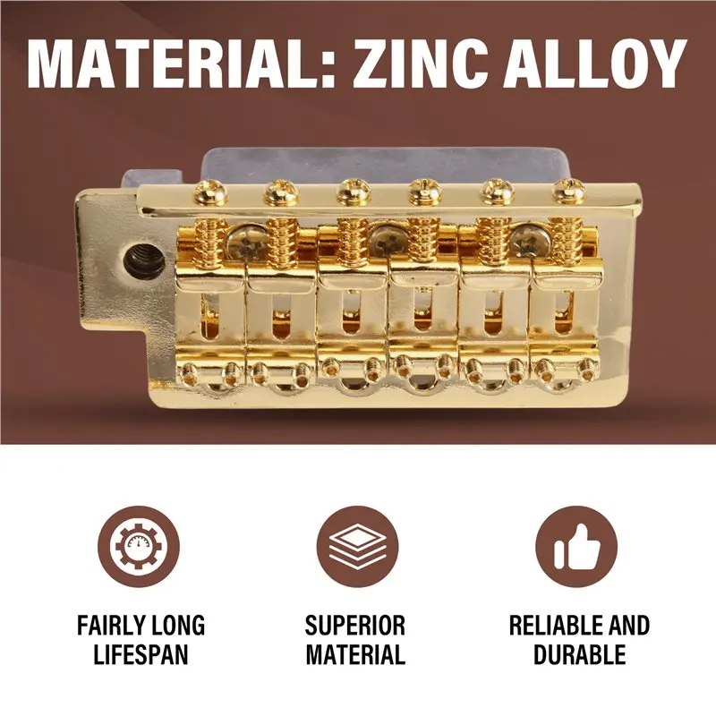 T22C Vintage Style 51.5Mm SQ ST Guitar Tremolo Bridge 6-Screw Assembly For Fender Squier/Stratocaster Electric Guitars