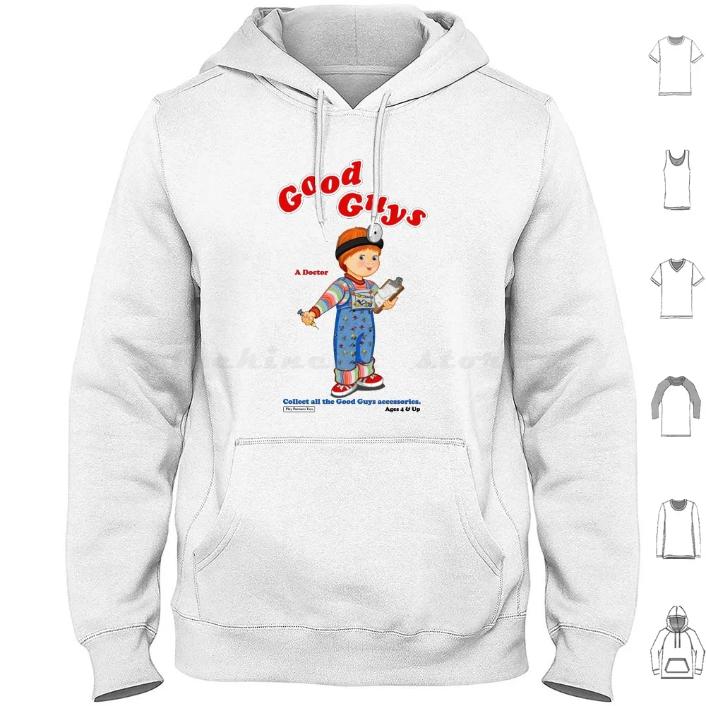 Good Guys Child's Play-Chucky Hoodies Long Sleeve Childs Play Chucky Good Guys Good Guys Doll Horror 80s Horror Icon