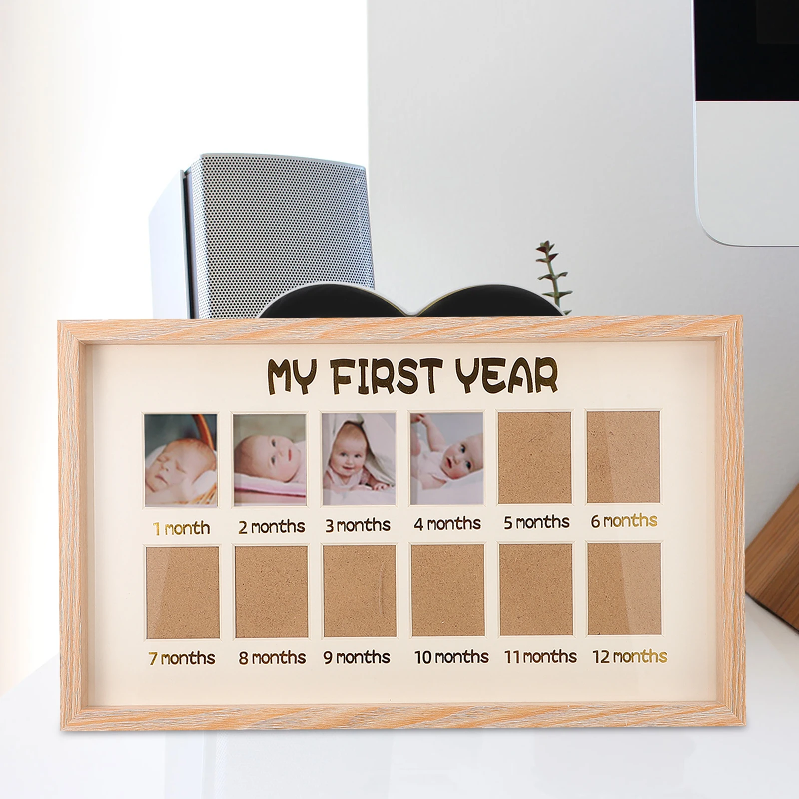 

12 Month Growth Photo Picture Frame Frame for Newborn Milestone Keepsakes Infant First Year