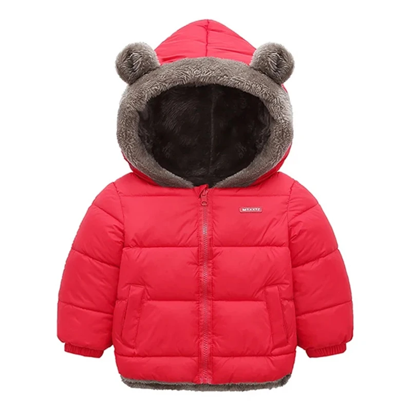 Winter Baby Kids Jacket For Girls Coats Lamb Wool Plus Velvet Thick Coats Toddler Children Outwear 1-6 Year Boys Cotton Jackets