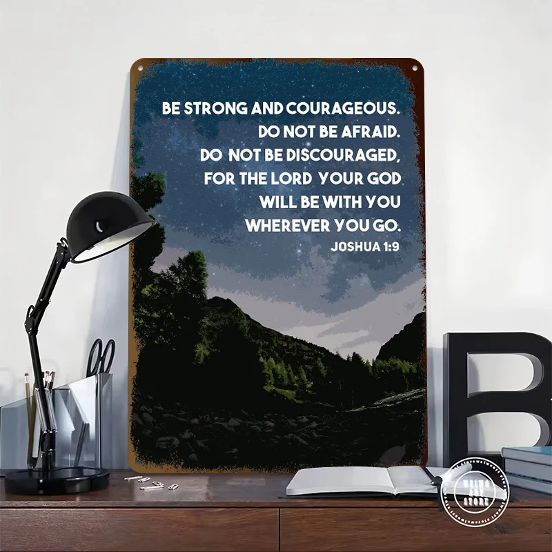 Jesus Bible Verse Quote Metal Poster Customized Wall Art Retro Vintage Metal Tin Signs for Modern Home Decoration Ornaments Room