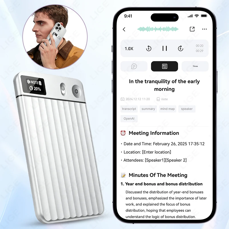 lige-ai-voice-recorder-with-display-gpt-intelligent-note-smart-transcription-summary-translation-call-voice-recording-8gb-550mah