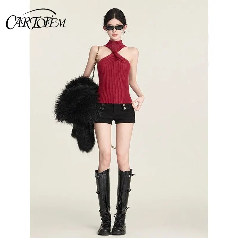 شورت مستقيم للنساء، سروال كاجوال نحيف نقي للخصر المنخفض الصغير