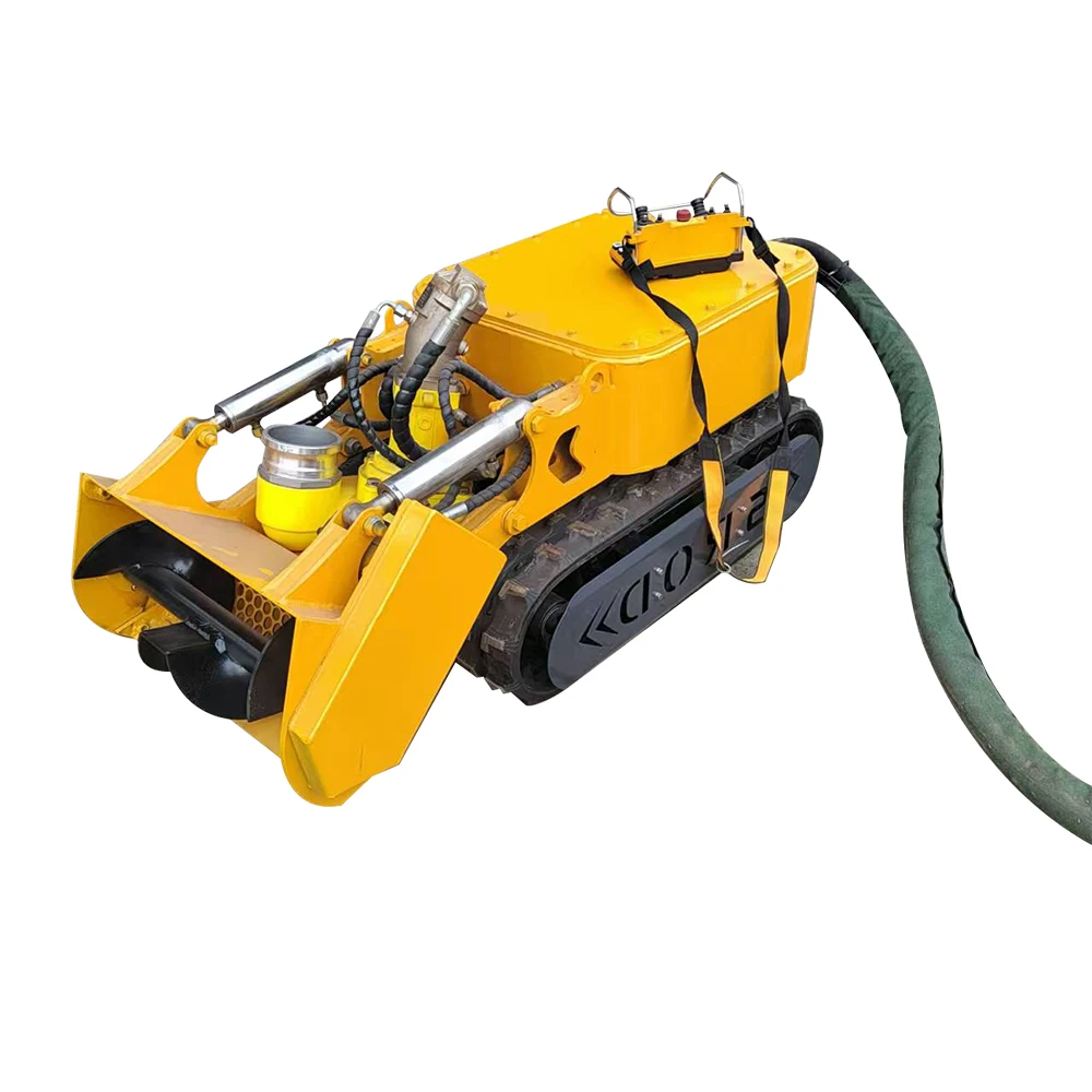 강 연못 운하 유지 보수를 위한 원격 제어 수중 준설 로봇 22kW 전력 고무 강철 트랙 퇴적물 청소기