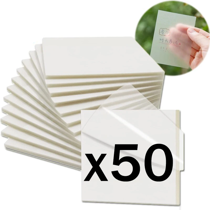 Bloc de notas transparente, resistente al agua, pegatinas, blocs de notas de papel, bloc de notas transparente, material escolar para estudiantes, suministros de oficina