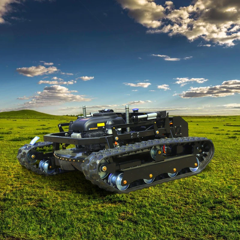 Crawler Remote Lawn Mower Anti-slip Rubber Track Grass Cutting Robot For Hillside Dam Slope Park Maintenance