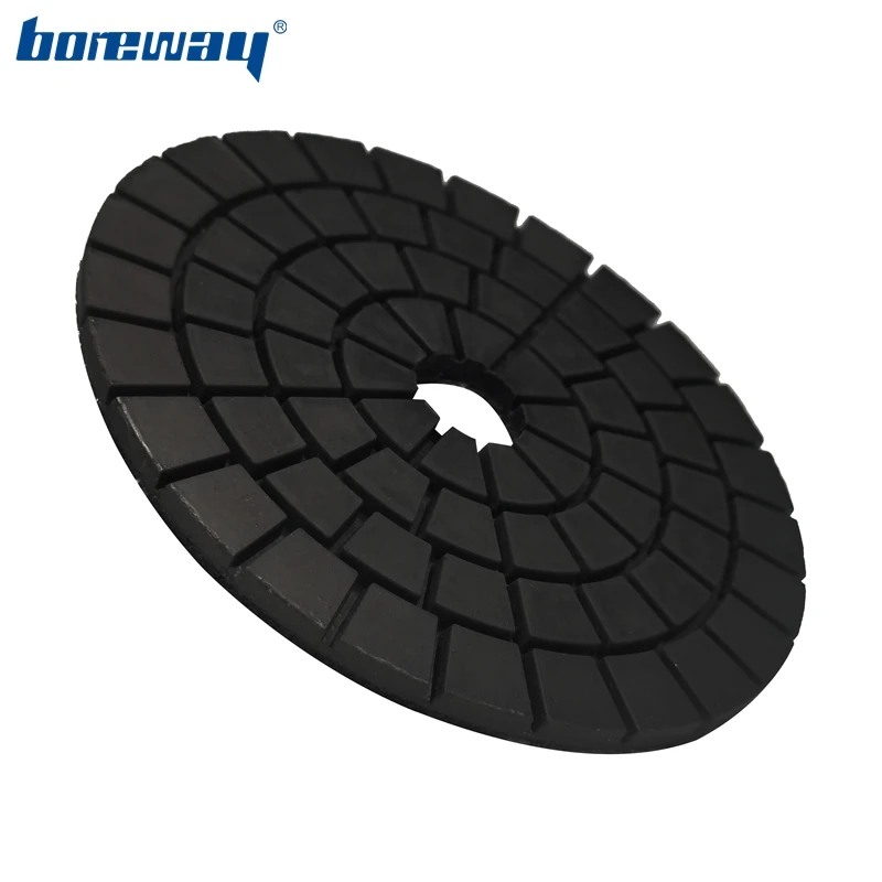 

Boreway 1PC 4"/100mm Wet Resin Black Buff Disc Flexible Diamond Polishing Pad For Grinding Granite Marble Stone Concrete Floor