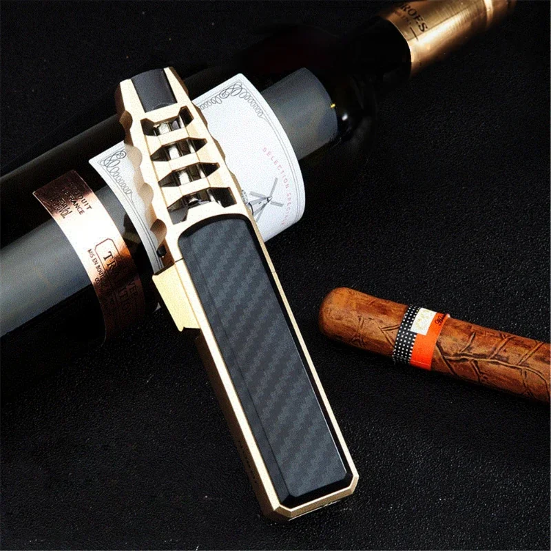 Turbo Torch Windproof Cigar Lighter Metal Jet Flame Lighter Kitchen Outdoor BBQ Powerful Welding Spray Gun Butane Gas Lighter