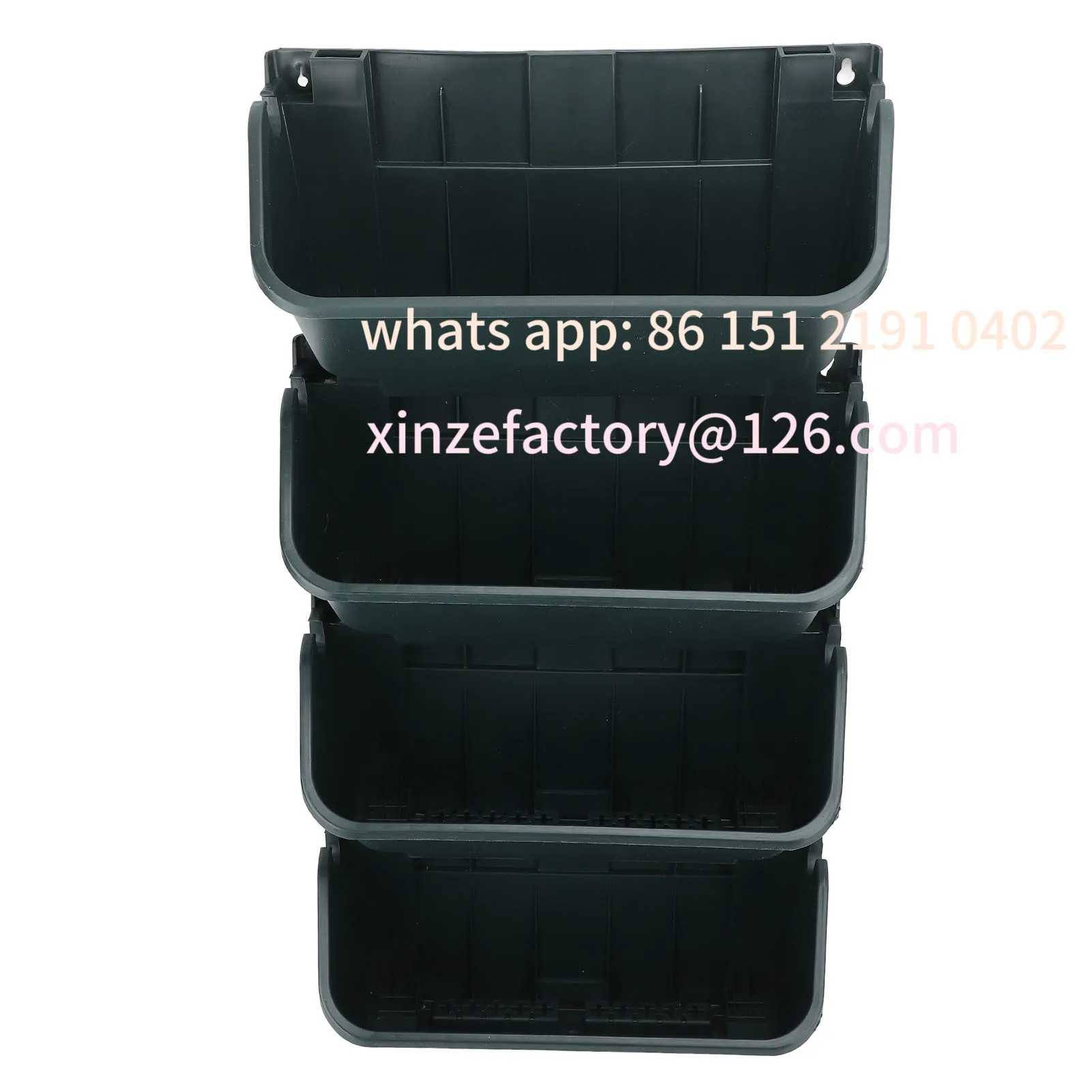 Customizable Set Plastic Breathable Space Saving 4 Pots Hanging Vertical Wall Flowerpot for Porch Garden