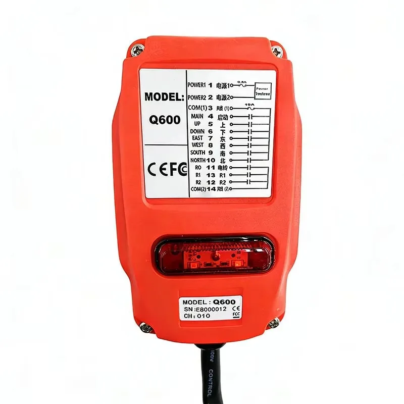 New Q600 6-Button Single Speed Industrial Wireless Crane Remote Control, Radio Switch for Hoist, Winch & Track Crane Lifting