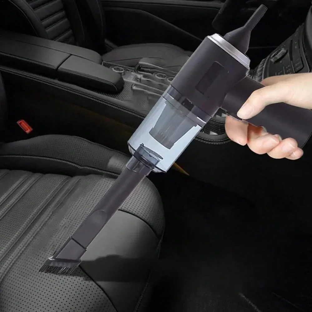 Aspirador de pó portátil sem fio para carro, mini aspirador de mão multifuncional recarregável, dois em um para carro e casa.