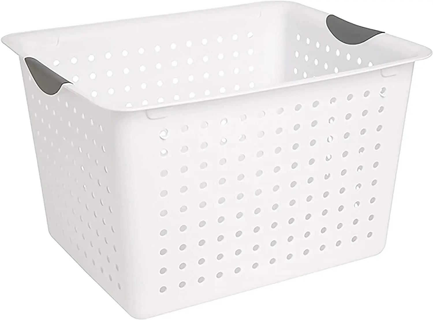 

Deep Ultra Basket, Open Storage Bin to Organize Closets, Cabinets, Pantry, Shelving and Countertop Space, White, 6-Pack