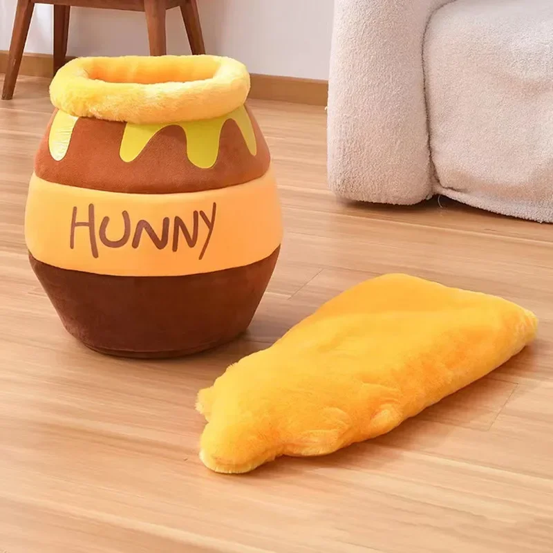 Winnie The Pooh Lovely Plushie Doll Honey Pot Pet Nest Thermal Cats And Dogs Deep Sleep Bed Home Decoration Creative Gifts Toys