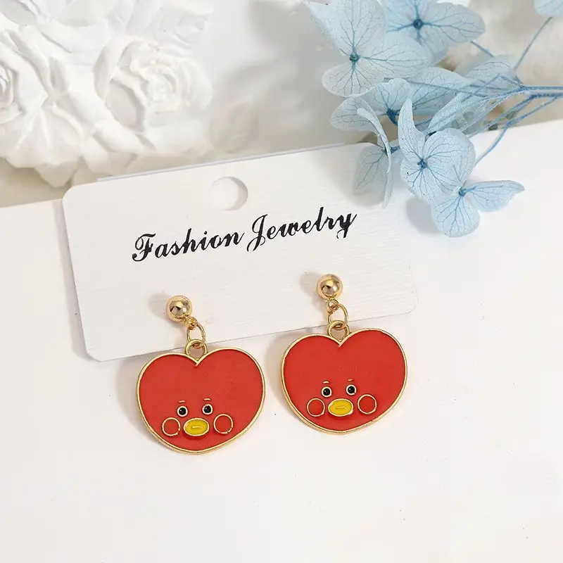BT21 chimmy tata koya RJ hooky earrings with high color value cartoon doll modeling girl heart cute fans should help earrings
