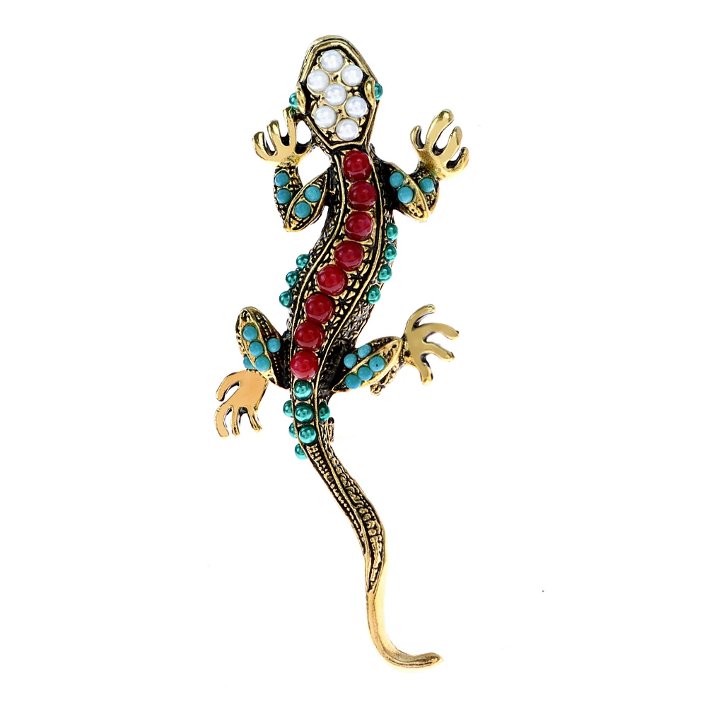 CINDY XIANG New Arrival Vintage Lizard Brooch Women And Men Fashion Animal Pin 4 Colors Available Coat Accessories