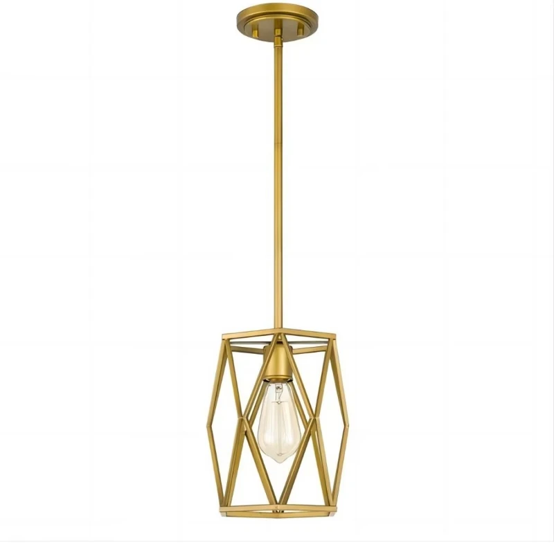 

Adjustable height American farmhouse country style restaurant kitchen island cage gold iron chandelier