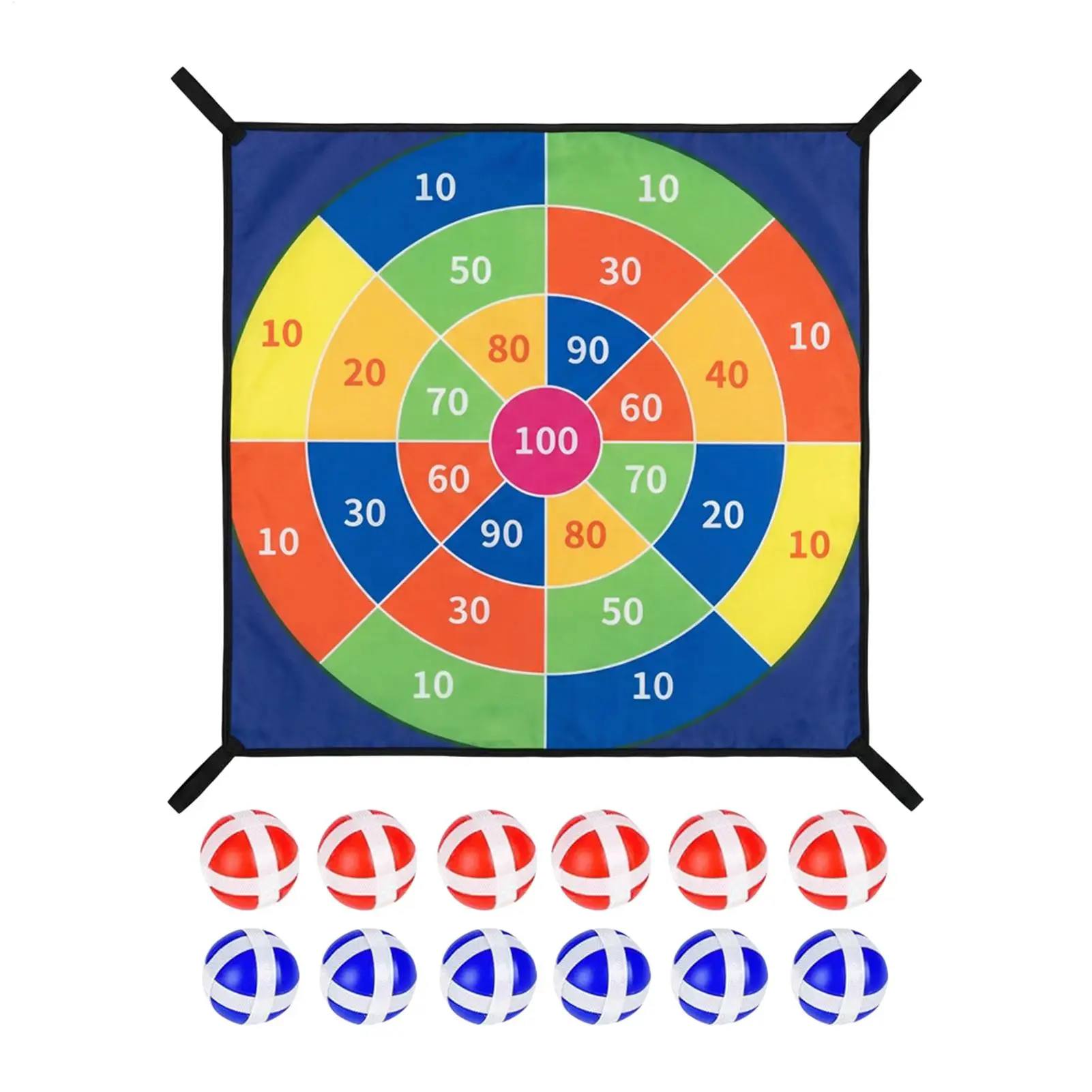 Trampoline Dart Board Sticky Ball Game Target Toy Set With Velcro Balls For Kids Adults Backyard Indoor Outdoor Party Birthday