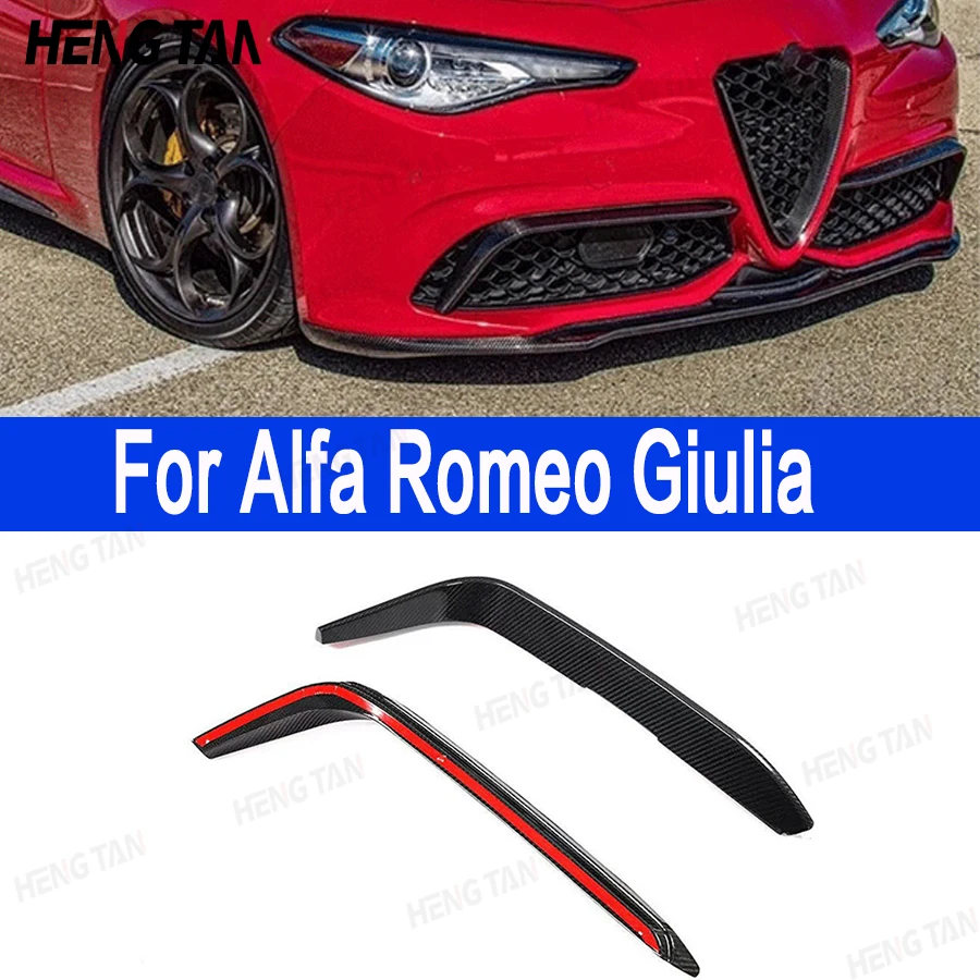 

For Alfa Romeo Giulia High quality Carbon Fiber Front Bar Wind Knife Trim Cover Car Decoration Retrofitting Body kit