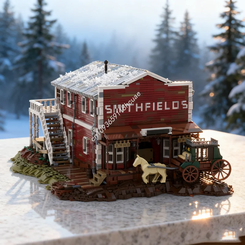 

7042 шт. MOC Red Dead Redemption 2 модель ко Дню святого Валентина, строительные блоки для рождественского подарка, строительные игрушки для сборки, креативная идея, кирпич