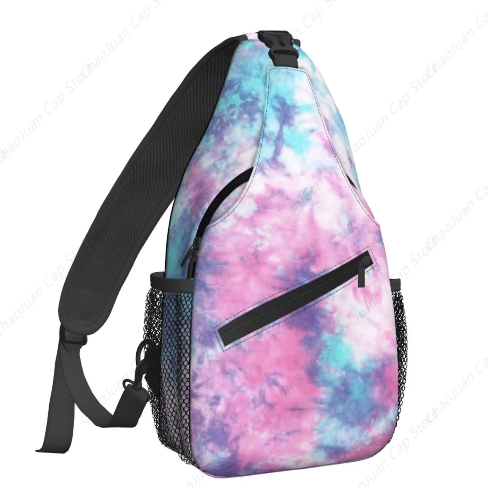 

Pastel Blue Pink Tie Dye Unisex Sling Backpack | Gym Cycling Hiking Travel Outdoor Daypack