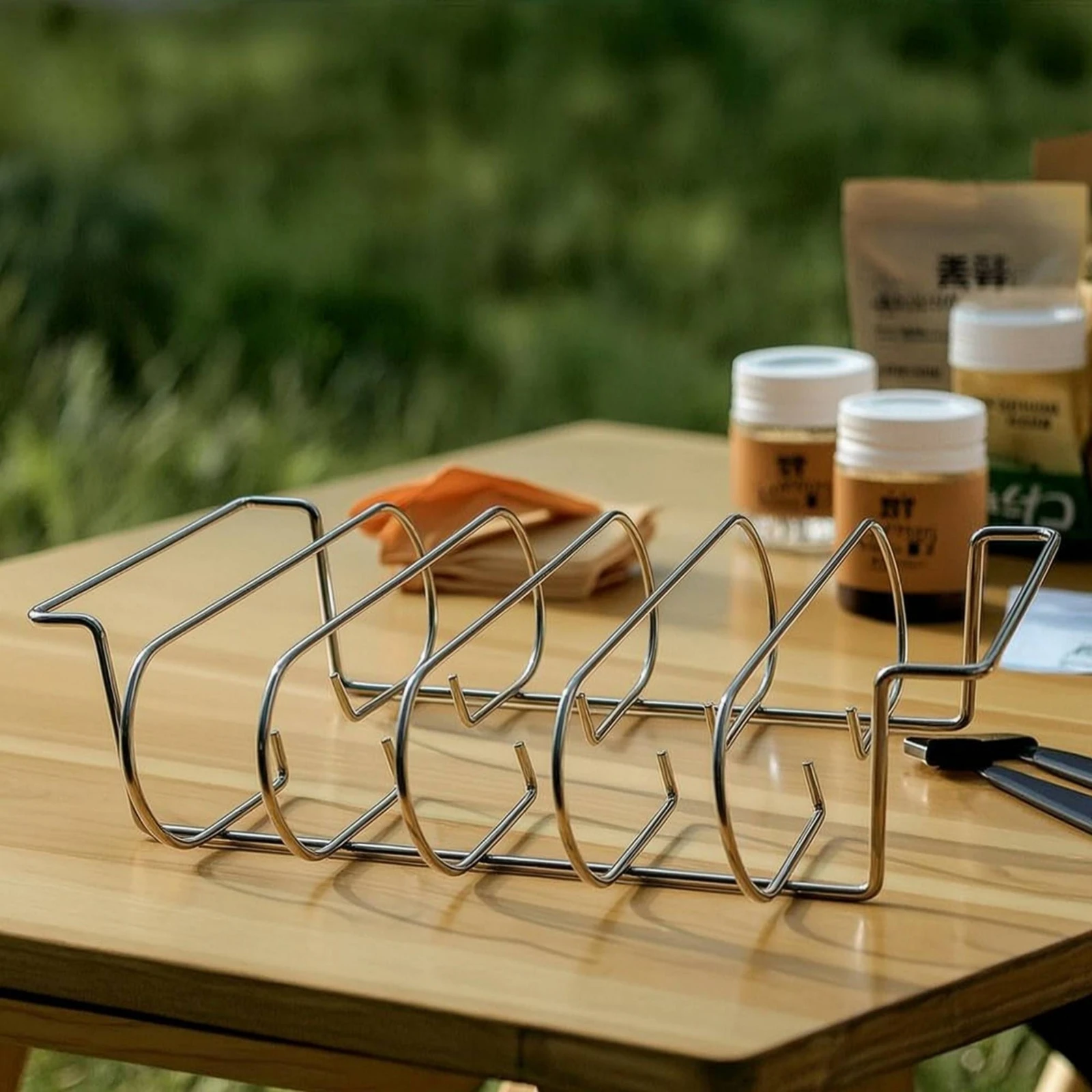 Rib Rack Upright Rib Holder Barbecue Rack Space-Saving Wire for Grill Masters, Smoker, Oven Baking