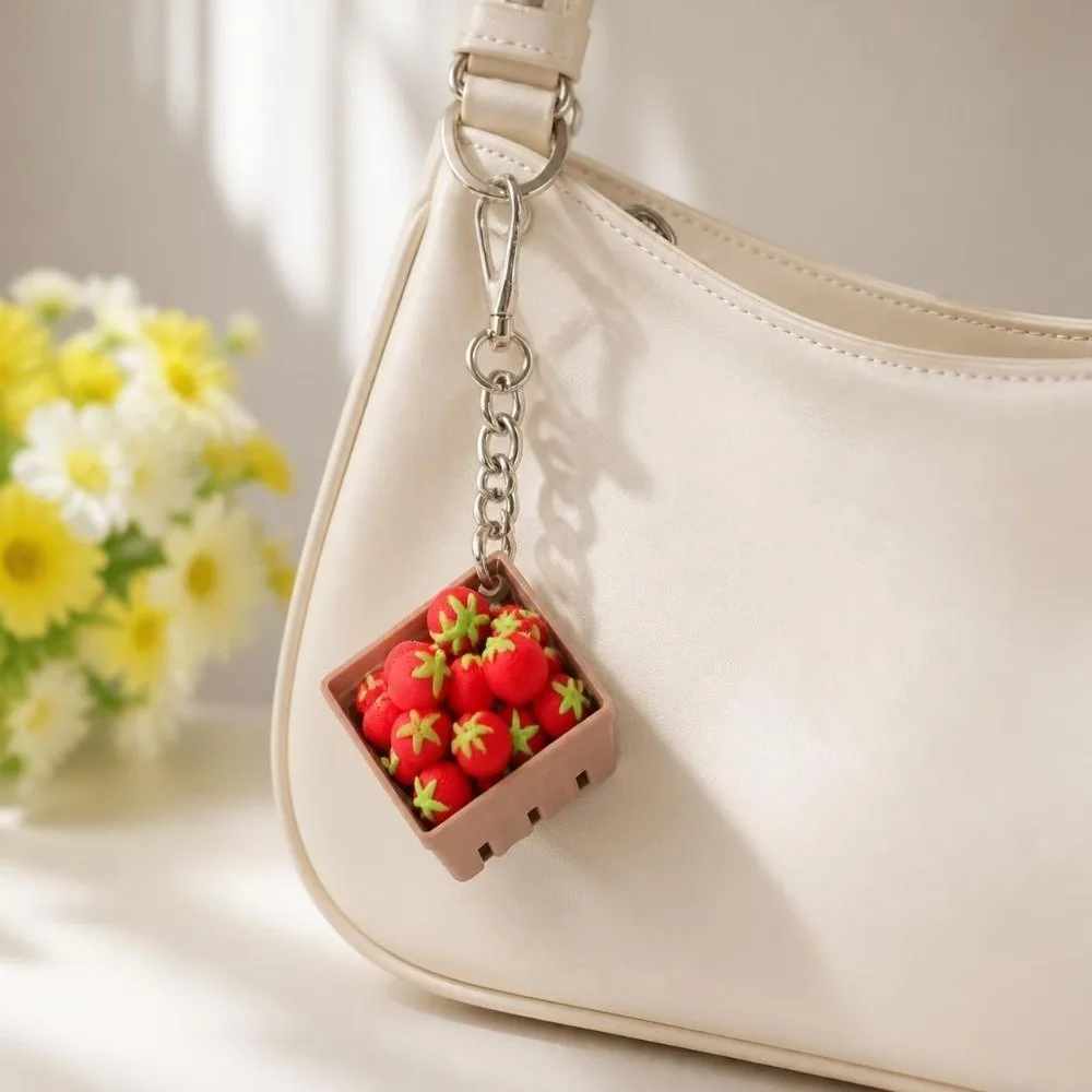 Novelty Simulation Fruits Colorful Fruits Keychain Cartoon Creative Fidget Keychain Stress Relief Keychain Daily Carry