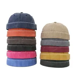 Four Seasons Cotton Solid Docker Cap Brimless Hat Beanie Landlord Sailor Cap Men and Women 115