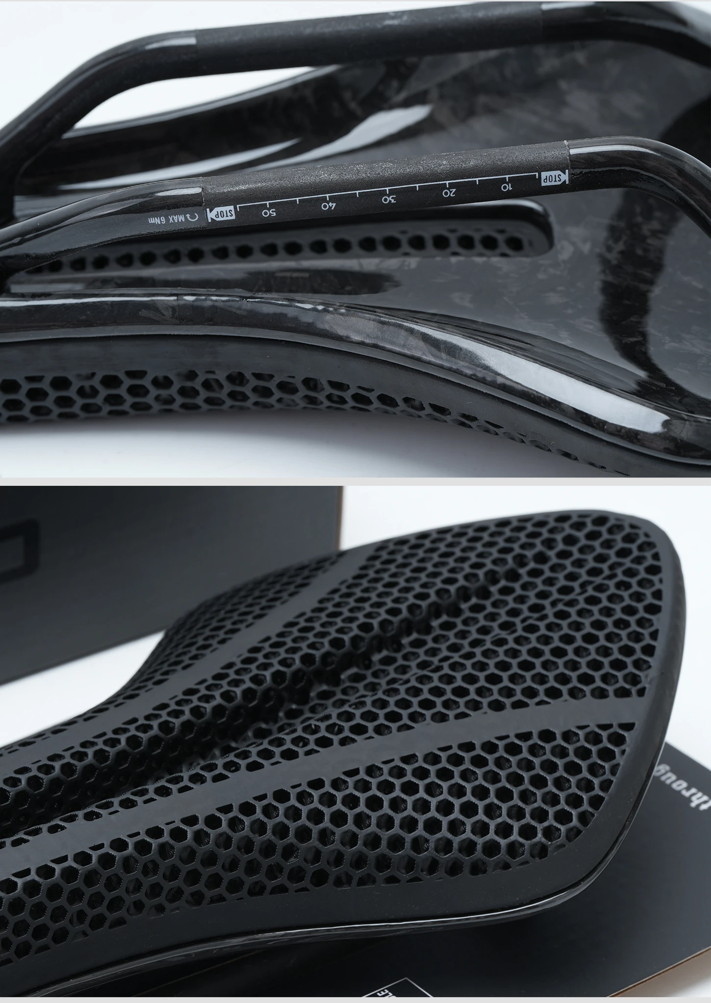 RIRO Carbonfaser 3D-gedruckter Fahrradsattel, hohl, TT Triathlon Fahrradsitz, ultraleicht, Carbon-Schienen, ergonomisch, atmungsaktiv, Rennradteile – Detail 19