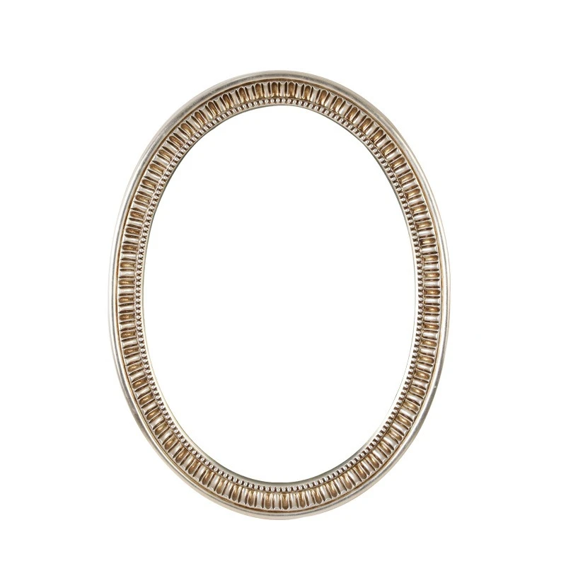 Simple bathroom oval wall hanging bathroom mirror European photo frame mirror