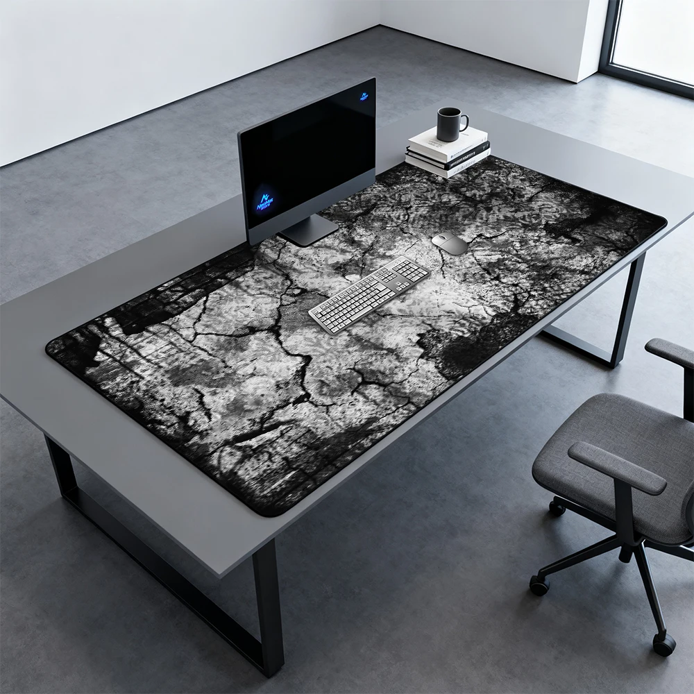 Big Black Mouse Pad Office Accessories Deskpad 1200x600 Gaming Carpet 1600x800 150x60 Desk Mat Gray Grunge Desktop Work Surface