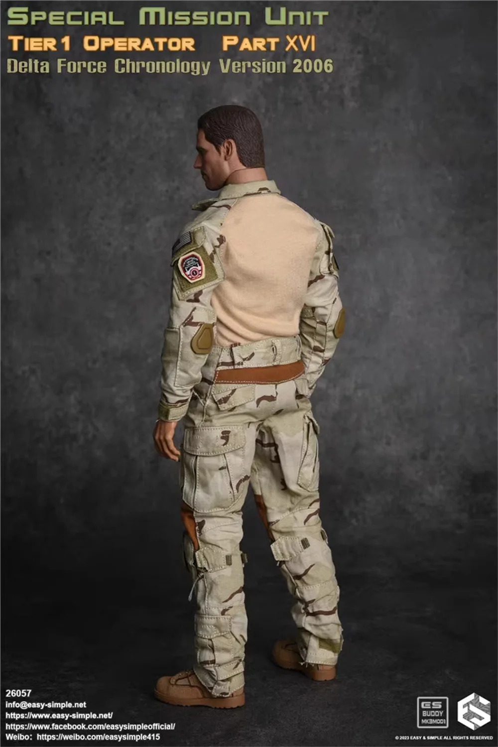 1/6 EASY&SIMPLE ES 26057 US. Special Mission Unit Tier 1 Operator Delta Soldier Battle Uniform Set Pant with Belt Shirt For Fans