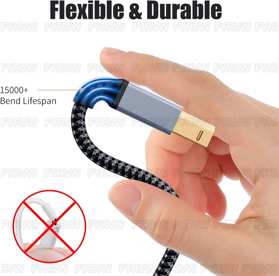 USB-Drucker kabel USB-A-B-Drucker kabel USB-Midi-Scanner kabel USB 2.0-Druckerkabel für HP Canon Dell Epson Lexmark 3m 5m Kabel – Detail 2