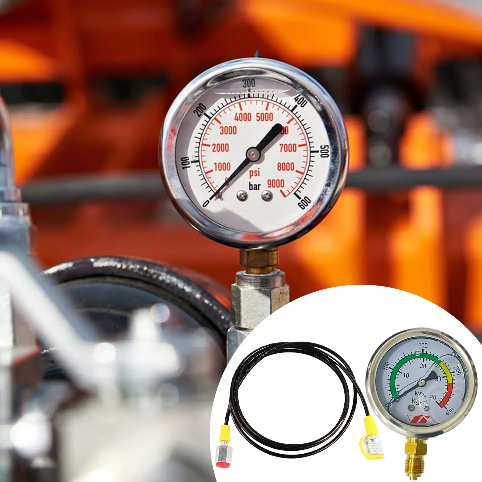 M16*2‐BSP1/4 with Gauge Fitting High Performance Premium Hydraulic Test Hose