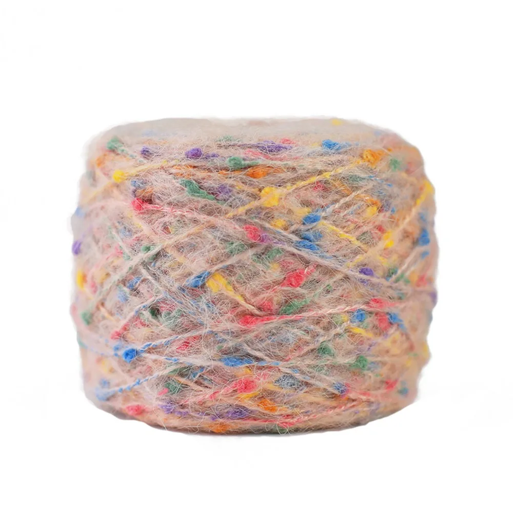 50g/Ball Rainbow Color Dot Mohair Yarn Soft and Comfortable Hand-woven DIY Scarf Shawl Coat Knitting Crochet Mixed Thread